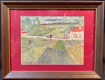 VINCENT VAN GOGH (1840-1926) LITHOGRAPH TITLED LANDSCAPE AT AUVERS AFTER RAIN, 14IN x 18IN (35.5cm x
