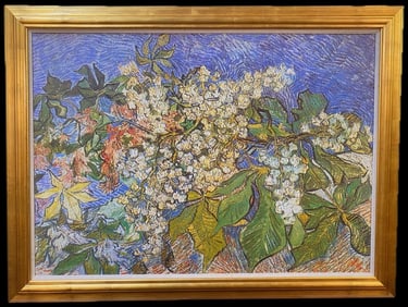 VINCENT VAN GOGH PRINT ON CANVAS TITLED HORTENSIA SUZE TER GAST, 41IN x 55IN (104cm x 140cm)