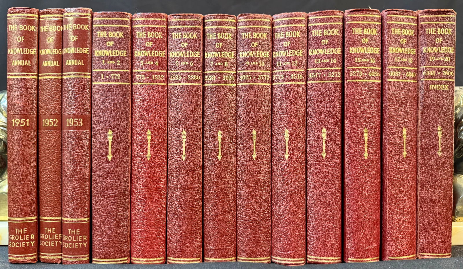 THE BOOK OF KNOWLEDGE: THE CHILDREN?S ENCYCLOPEDIA, 10 VOLUMES + 3, 1950 (1 of 4)