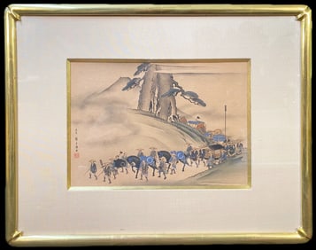 ANTIQUE JAPANESE WOODBLOCK PRINT BY UTAGAWA HIROSHIGE ANDO (1797-1858) TITLED SHOGUN TOKUGAWA’s