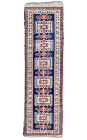 KAZAK CAUCASIAN HAND KNOTTED RUNNER, 2.10 x 9.9 (86cm x 297cm)