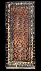 ANTIQUE PERSIAN BALOUCH HAND KNOTTED RUG, 3.5 x 7.7 (104cm x 231cm)