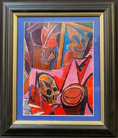AFTER PABLO PICASSO (1881-1973) LITHOGRAPH TITLED COMPOSITION AVEC TETE DE MORT, 11IN x 13IN (28cm x