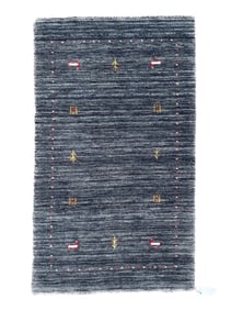 GABBEH PICTORIAL HAND KNOTTED RUG, NEW, 2.11 x 4.11 (89cm x 150cm)
