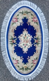 AUBUSSON HAND KNOTTED 90 LINE RUG, 2.2 x 4.0 (66cm x 122cm)