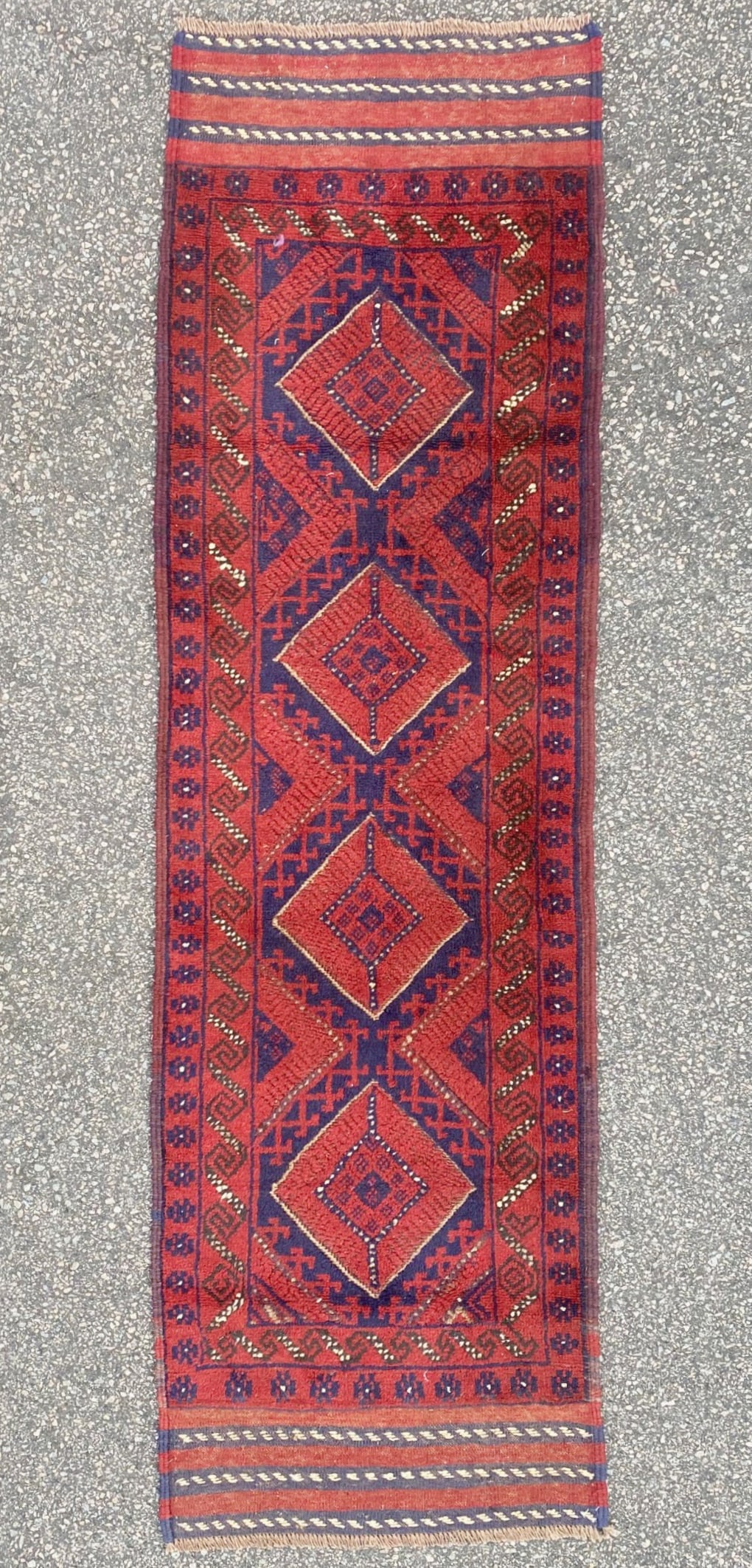 TRIBAL MASHWANI HAND KNOTTED RUNNER, NEW, 2.2 x 7.6 (66cm x 229cm) (1 of 3)