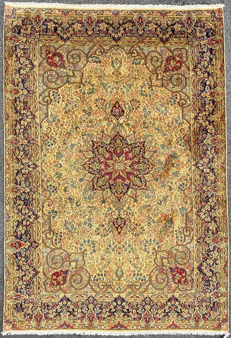 VINTAGE PERSIAN LAVAR KERMAN HAND KNOTTED RUG, 7.11 x 11.5 (240cm x 347cm) (1 of 7)