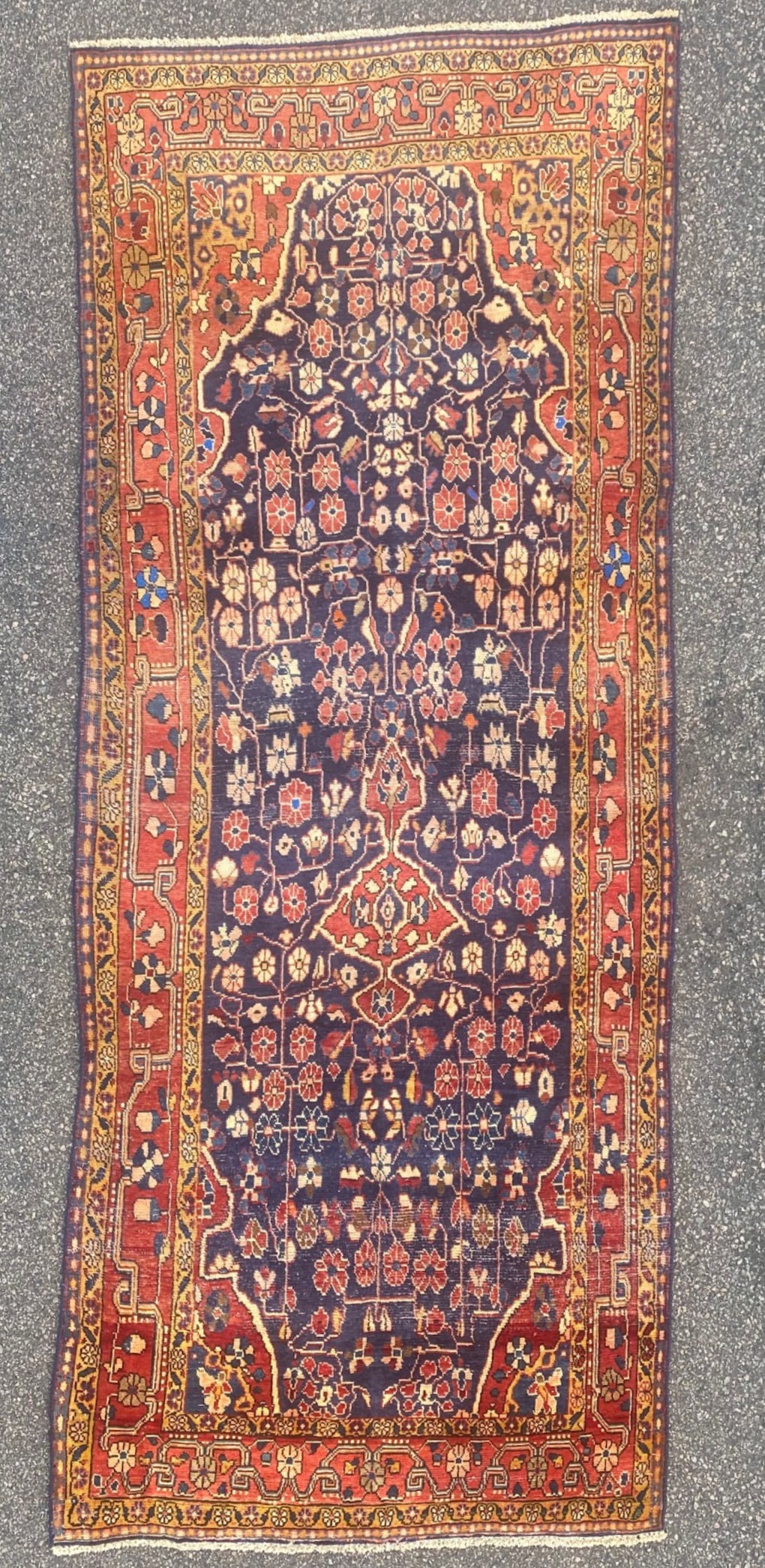 ANTIQUE PERSIAN LILIHAN HAND KNOTTED RUNNER, 4.3 x 11.0 (129cm x 335cm) (1 of 5)