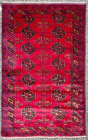 TURKEMAN HAND KNOTTED RUG, NEW, 2.9 x 4.5 (84cm x 135cm)