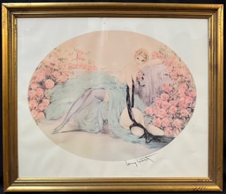 LOUIS ICART (1988-1950) LITHOGRAPH TITLED LE BELLE ROSE, SIGNED, 23IN x 27IN (58cm x 68cm)
