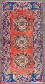 ANTIQUE PERSIAN LILIHAN HAND KNOTTED RUG, 5.0 x 10.0 (152cm x 305cm)