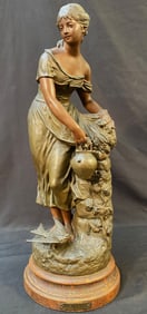 GUSTAVE J. LEVY (1820-1899) BRONZE STATUE TITLED LE SOURCE, 23IN TALL