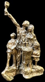 PHILIP RATNER (20TH CENTURY) BRONZE STATUE OF CELEBRATION GROUP, 6.62IN x 4IN (16.8cm x 10.2cm)