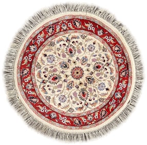 ROUND MAHAL HAND KNOTTED RUG – 2.10 DIAMETER (86cm)