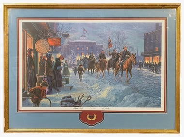 MORT KUNSTLER (1931) LIMITED EDITION CIVIL WAR LITHOGRAPH, DOUBLE HAND SIGNED TITLED STEPHENS CITY,