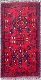 TURKEMAN HAND KNOTTED RUG, NEW, 1.7 x 3.4 (48cm x 102cm)