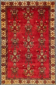 ANTIQUE PERSIAN SAROUK HAND KNOTTED RUG, 3.6 x 5.6 (107cm x 168cm)