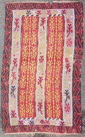 VINTAGE QASHQAI KILIM HAND KNOTTED RUG, DISTRESSED, 5.9 x 9.7 (175cm x 292cm)