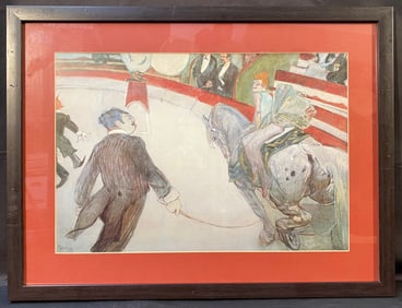 HENRI DE TOULOUSE-LAUTREC (1864-1901) LITHOGRAPH TITLED EQUESTRIENNE AT THE CIRQUE FERNANDO, 19IN x