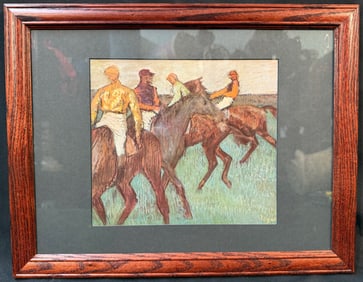 ORIGINAL EDGAR DEGAS (1834-1917) LITHOGRAPH TITLED CHEVAUX DE COURSE, 14IN x 18IN (35cm x 45cm)