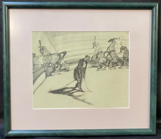 HENRI DE TOULOUSE-LAUTREC (1864-1901) LITHOGRAPH TITLED CHEVAUX EN LIBERTE, 11IN x 13IN (28cm x