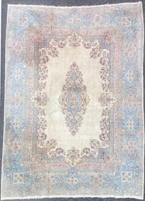 ANTIQUE PERSIAN KERMAN HAND KNOTTED RUG WITH 200+ KPSI, 8.8 x 12.3 (264cm x 373cm)