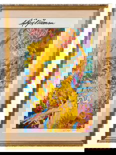 LEROY NEIMAN (1921-2012) HAND SIGNED LITHOGRAPH TITLED SHAQUILLE O’NEAL – 33IN X 45IN (84cm x: Abstract Lithograph by celebrated American artist Leroy Neiman (1921-2012) titled Shaquille O’Neal. It is hand signed by the artist in in black marker and it was printed in 2000. It measures 33 inch