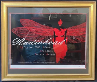 ORIGINAL RADIOHEAD CONCERT POSTER FOR THE TORONTO SNOWDOME SHOW, OCTOBER 15, 2003, HAND SIGNED,