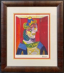 AFTER PABLO PICASSO (1881-1973) LIMITED EDITION GICLEE TITLED BUSTE DE FEMME WITH COA, 21IN x 24.5IN
