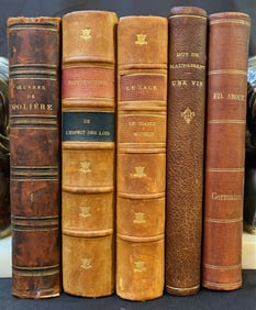 1800S FRENCH LITERATURE BOOK SET, 5 VOLUMES, 1853-1883