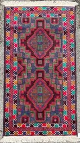 AFGHANI BALOUCH HAND KNOTTED RUG, NEW, 2.10 x 5.2 (86cm x 157cm)