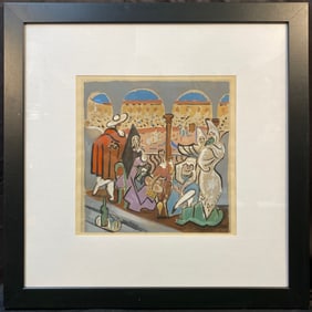 AFTER PABLO PICASSO (1881-1973) LITHOGRAPH TITLED SPANISH SCENE, 29.5IN x 29.5IN (75cm x 75cm)