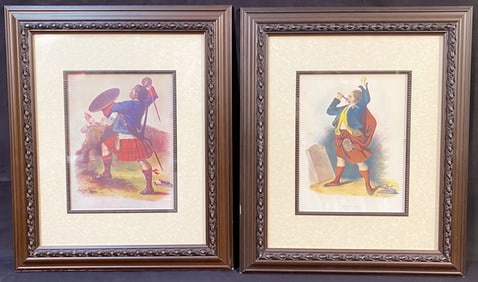 TWO FRAMED PRINTS OF SCOTSMEN, ALL MATTED AND FRAMED