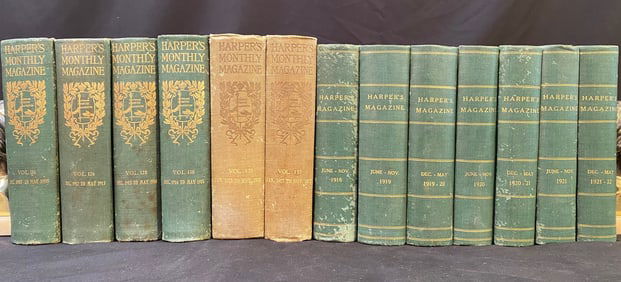 HARPER’S MONTHLY MAGAZINE, 13 VOLUMES, 1907-1922