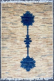 GABBEH HAND KNOTTED RUG, NEW, 2.1 x 3.0 (64cm x 91cm)