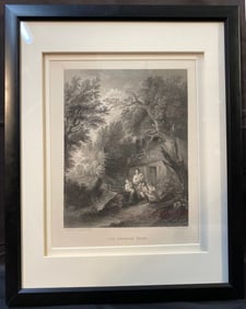 ENGRAVING TITLED THE COTTAGE DOOR AFTER PAINTING BY THOMAS GAINSBOROUGH (1727-1788) – 11IN x 14IN