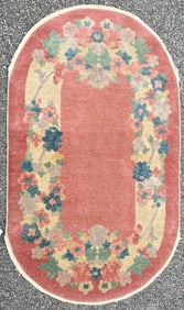 FRENCH STYLE AUBUSSON HAND KNOTTED RUG, 2.7 x 4.5 (79cm x 135cm)