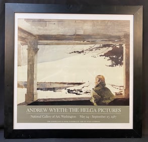 ANDREW WYETH (1948) ORIGINAL EXHIBITION POSTER FOR THE HELGA PICTURES AT THE NATIONAL GALLERY,