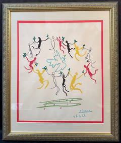 AFTER PABLO PICASSO (1881-1973) LITHOGRAPH IN COLOR TITLED LA RONDE DE LA JEUNESSE, 27.5IN x 32.5IN (1 of 8)