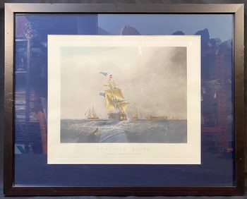 HENRY PAPPRILL HAND COLORED AQUATINT WITH ETCHING, AFTER SAMUEL WALTERS PAINTING TITLED HOMEWARD