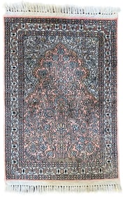 KASHMIR SILK HAND KNOTTED RUG WITH 200+ KPSI, 2.0 x 3.4 (61cm x 102cm)