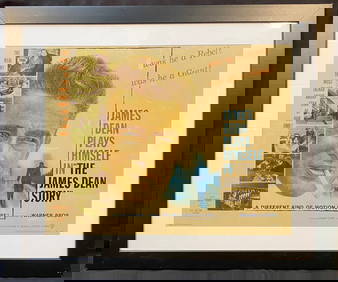 ORIGINAL JAMES DEAN MOVIE POSTER FOR THE JAMES DEAN STORY, 1957, 29.5 x 35.5 (75cm x 90cm) (1 of 6)
