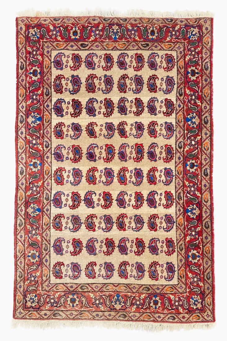 ANTIQUE PERSIAN SARABAND MIR HAND KNOTTED RUG – 6.9 x 10.6 (206cm x 320cm) (1 of 6)