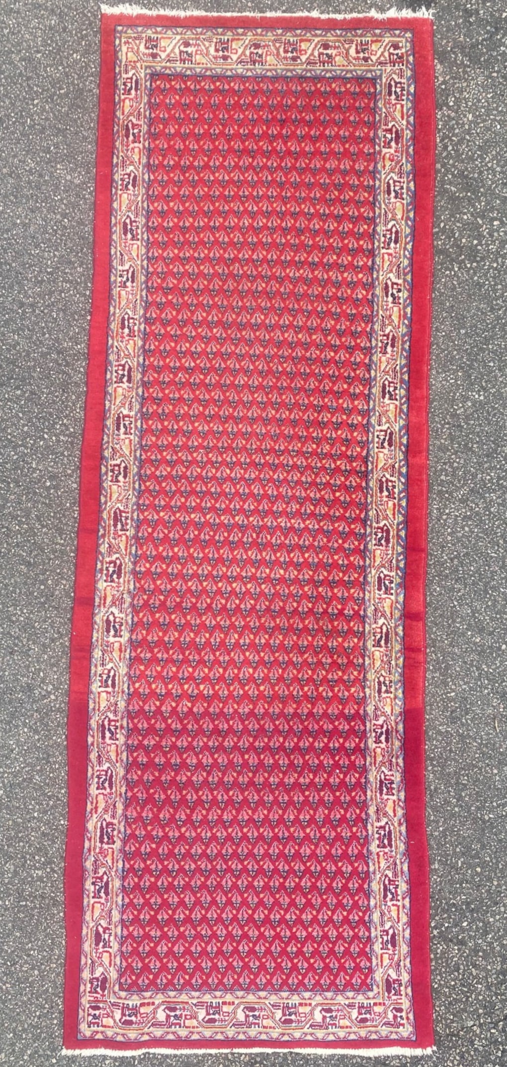 VINTAGE PERSIAN SARABAND MIR HAND KNOTTED RUNNER, 3.0 x 8.11 (91cm x 272cm) (1 of 5)