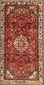 ANTIQUE PERSIAN HAMADAN HAND KNOTTED RUG, 4.9 x 9.3 (145cm x 282cm)