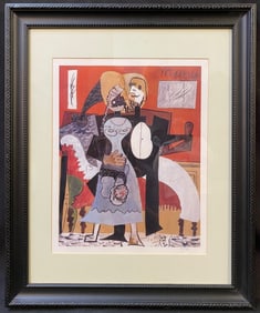 AFTER PABLO PICASSO (1881-1973) LITHOGRAPH TITLED LES AMOUREUX WITH COA, 19IN x 23IN (48cm x 58cm)