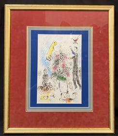 MARC CHAGALL (1887-1985) ORIGINAL LITHOGRAPH TITLED LES LILAS, 19.5IN x 23IN (49cm x 58cm)
