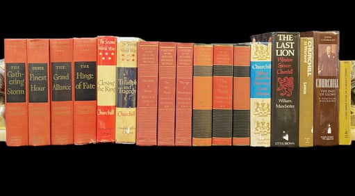 CHURCHILL BOOK SET, 17 VOLUMES, THE SECOND WORLD WAR, 11 OTHER WORKS