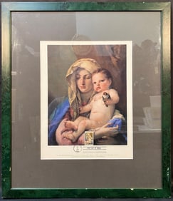 GIOVANNI BATTISTA TIEPOLO (1696-1770) LITHOGRAPH TITLED MADONNA OF THE GOLDFINCH WITH MATCHING U.S.