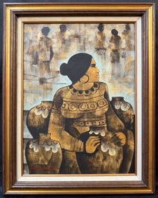 PACO GOROSPE (1939-2002) ORIGINAL ABSTRACT OIL ON CANVAS PAINTING, 24IN x 29.5IN (61cm x 75cm)